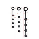 Анальні кульки, анальні іграшки Silicone Anal Pull Ball Plug Medium з чотирма намистинами, фото 2