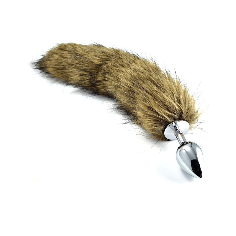 Плаг стимуляції ануса, анальна затичка Lovetoy Metal Anal Tail Large медична сталь, фото 1