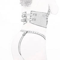 Костюм Body Harness, одяг білизна БДСМ, чорна шкіряна білизна, екокожа, металеві прикраси
