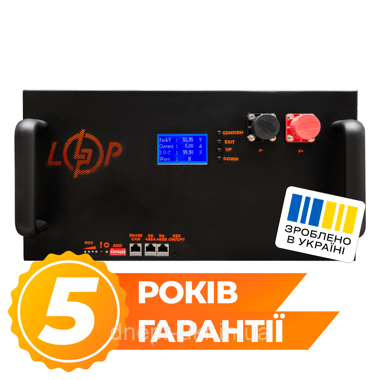 Акумулятор LP LiFePO4 51,2V - 160 Ah (8192Wh) (BMS 200A/100А) LCD метал RM Smart