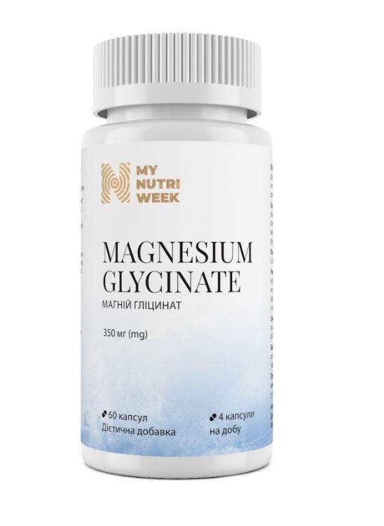 Магній гліцинат, Magnesium Glycinate, My Nutri Week, 60 капсул