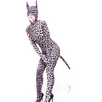 БДСМ одяг, BDSM білизна Spandex Leopard з блискавкою ззаду