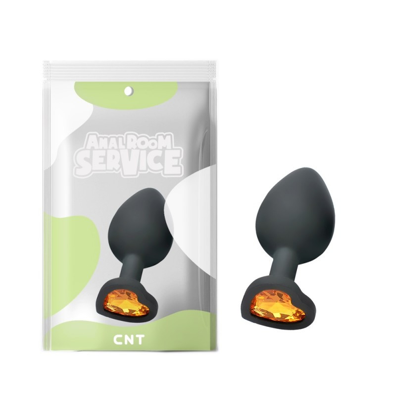 Анальний корок, анальна пробка Orange Love Black Diamond Plug Medium, чорний, силікон