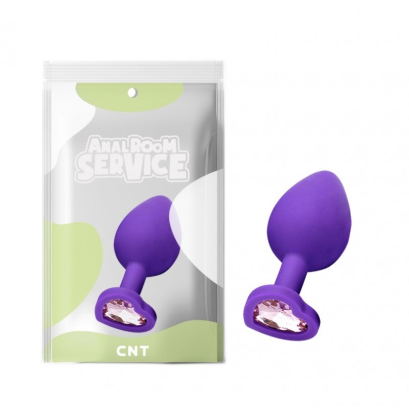 Корок для ануса, анальна пробка Love Purple Diamond Plug Medium силікон, рожевий кристал, фото 1