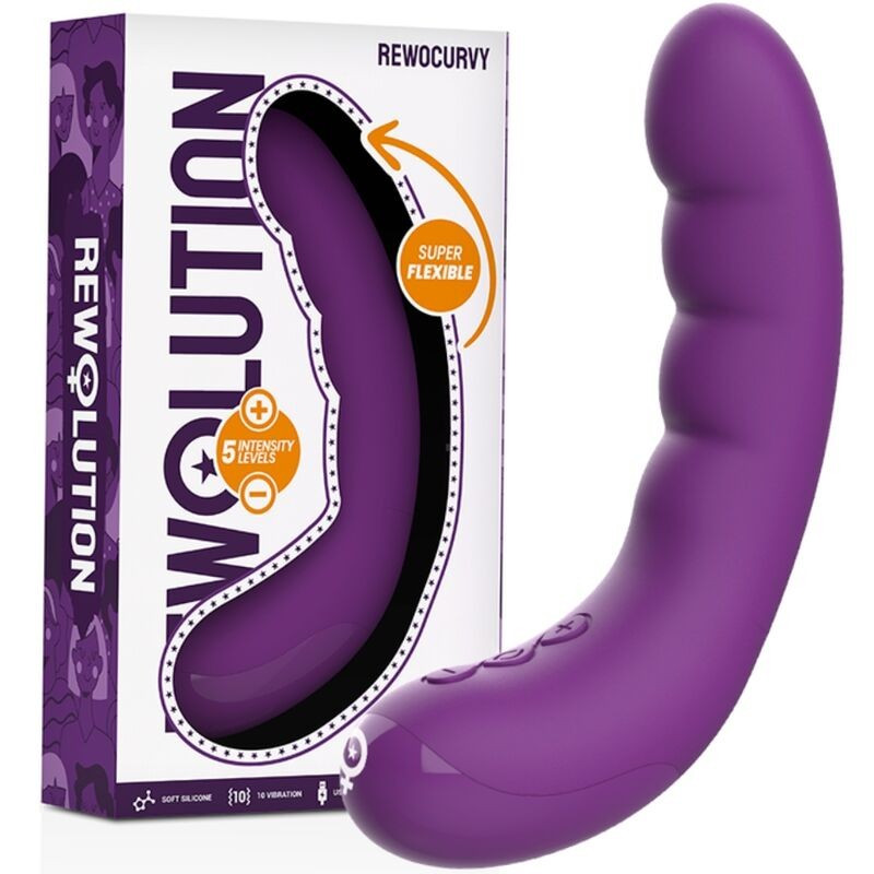 Вібратор, вібростимулятор Rewolution Rewocurvy фіолетовий, перезаряджуваний, 10 режимів