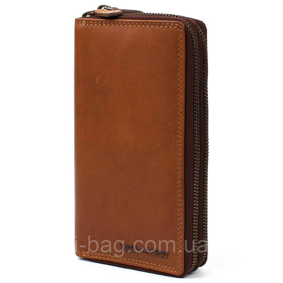 Шкіряний чоловічий клатч коньячний Hill Burry HB3628B на два відділення, фото 1