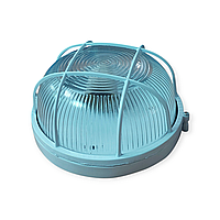 Світильник термостійкий НББ 60вт IP54 Е27 Круг з решіткою Білий ST-296-2