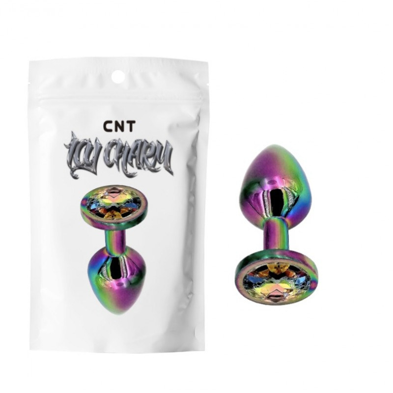Анальна корка, анальний стимулятор Aurora Gem Plug Rainbow без нікелю