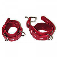 Наручники, фіксатори зап'ястя 3 в 1 Червоні екошкіра 5 см