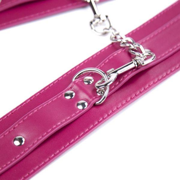 Наножники, фіксатори Multi-Studded Shackles шкіряні фіолетові з ланцюгом, фото 1