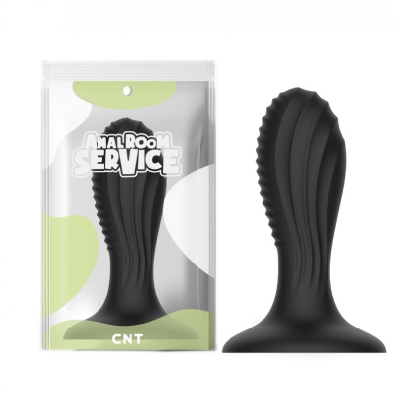 Втулка анальна, плаг стимуляції ануса Dilophosaurus чорний силікон 10 см, фото 1