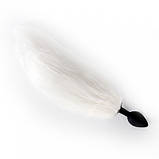 Корок стимуляції ануса, втулка анальна Snow Fox світна силіконова з хвостом, фото 2