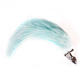 Затичка для анала, плаг анальний Lan Fox Max Green з пишним хвостом, фото 3