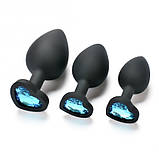 Анальна затичка, пробка для ануса Blue Love Black Diamond Plug Large чорний силікон, фото 3