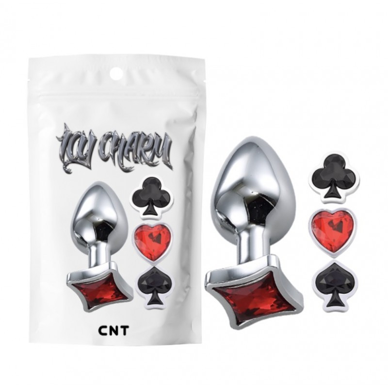 Плаг стимуляції ануса, анальна пробка Poker Game Gem Plug Set медична сталь 7 см, фото 1