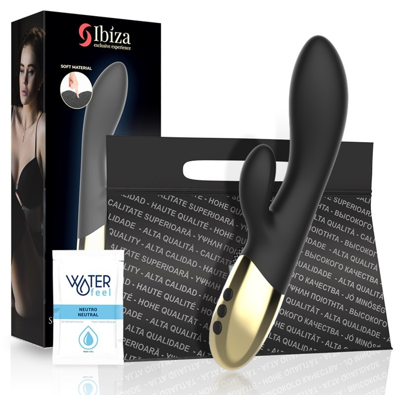 Вібратор-кролик, подвійний стимулятор Ibiza Super Soft 10 режимів