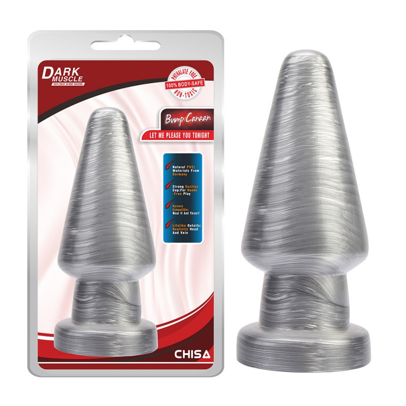 Анальна пробка, конусна іграшка Chisa срібляста 16.9 см, фото 1