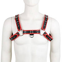 Чоловіча шкіряна упряжка, натільна упряжка H-Front, екокожа, регульований розмір