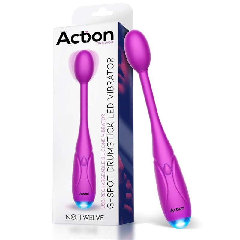 Вібростимулятор, вібростимулятор G-Spot Action Twelve USB, 10 режимів, IPX7