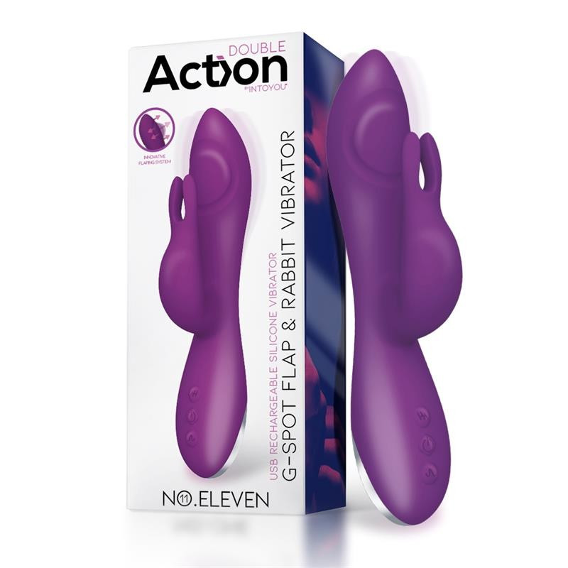 Вібратор для сексу, інтимний вібростимулятор Action No Eleven G-Spot Flap Rabbit, 21 см, 7 функцій, фото 1