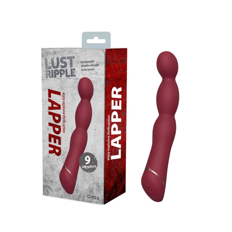 Вібратор, мультишвидкісний Lust Ripple Lapper бордовий, IPX6, 21 см