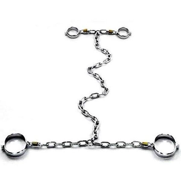 Жіночі сталеві фіксатори, бондаж наручники Bdsm4u міцні ланцюги, діаметри 5-9 см, фото 1