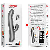 Інтимний вібратор, пеніс з вібрацією Oninder Oslo Vibration Rotation Black, IPX7, 10 режимів, фото 6