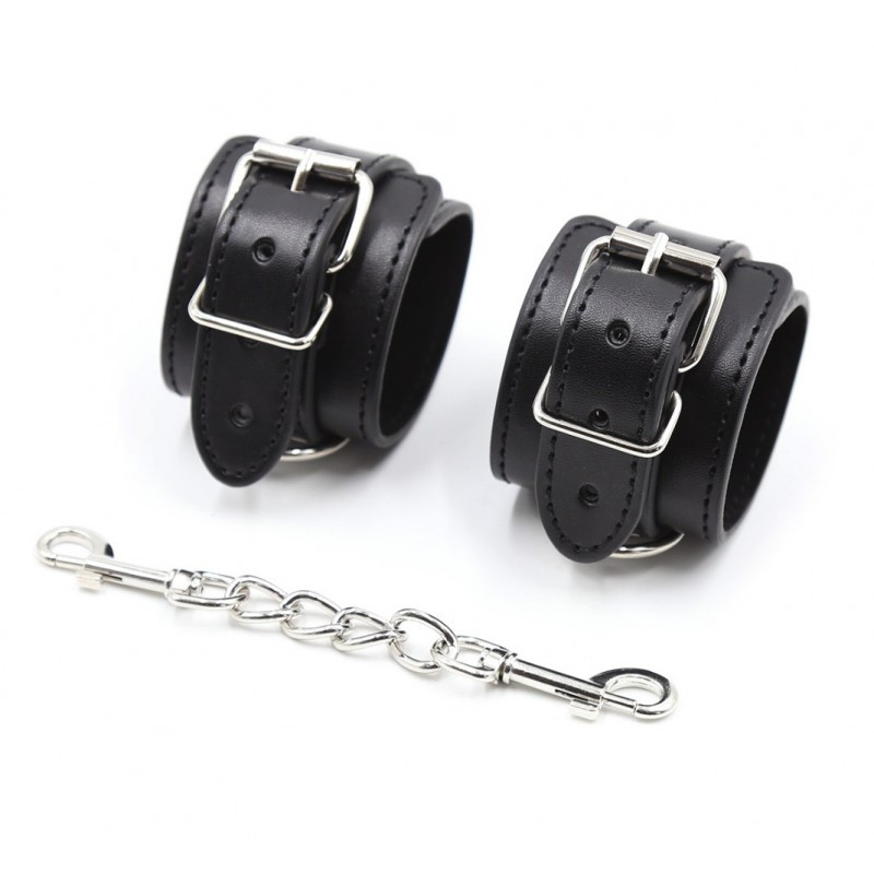 Наножники, наножиці Multi-Studded Shackles з екошкіри з ланцюгом, фото 1