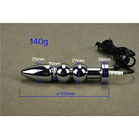 Електросекс анально-вагінальний корок, електростимулятор з регульованою інтенсивністю