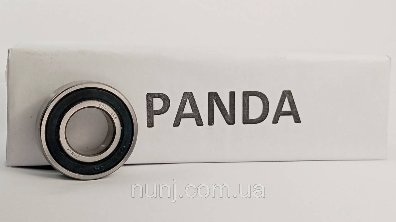 Підшипник 6004-2RS PANDA (180104) розміри: 20*42*12 кульковий радіальний закритий, фото 1