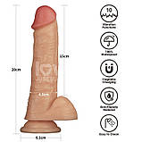 Реалістичний вібратор, вібромасажер на присоску Vibrating Power Basics Cock 8 дюймів, 10 режимів вібрації, фото 3