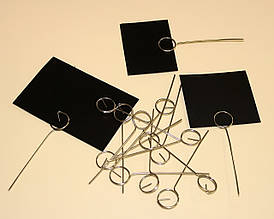 Крейдяні цінники 100 штук 7х10 см, з голкою металевий (для написів крейдою і маркером)