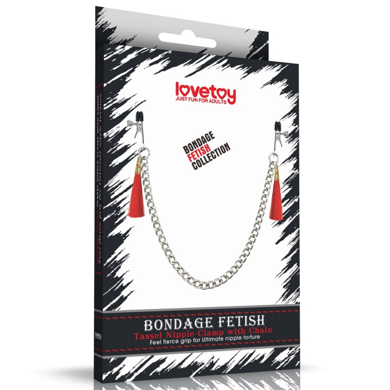 Затискачі для сосків, фіксатори сосок Lovetoy Glamour Tassel з регульованим затисканням, фото 1
