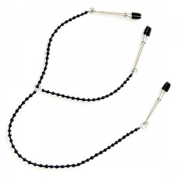 Затискачі для сосків, фіксатор сосків з ланцюжком Beaded Chain, регульовані, фото 1