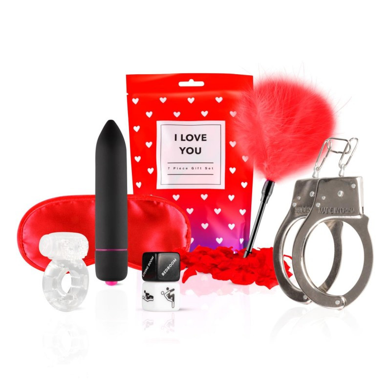 Секс-набор, інтим іграшки Surprise Gift Box I Love You 7 предметів, фото 1