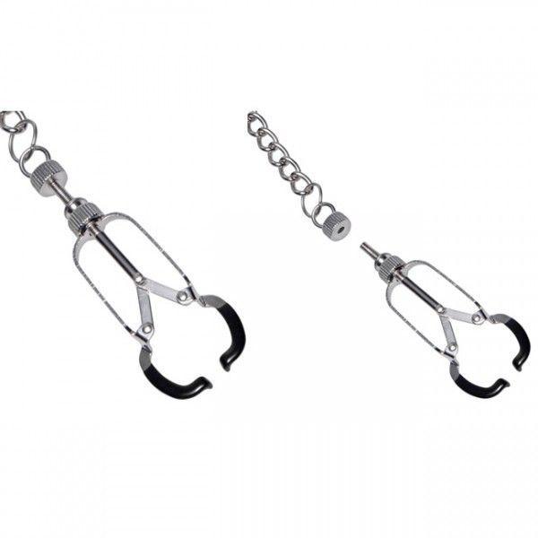 Затискачі для сосків, фіксатори сосків Silver Chain медицинська сталь знімний ланцюг, фото 1