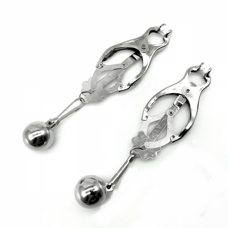 Затискачі для сосків, фіксатори сосочків Japanese Nipple Clamp Small Metal Ball 120 g, фото 1