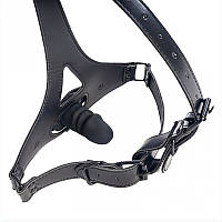 Кляп, фіксатор рота Знімна маска для пенісу сідлоподібного типу Чорний