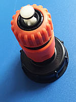 Перехідник для єврокуба D-60 мм, на поливальний адаптер із конектором, перехідник на кран єврокуба