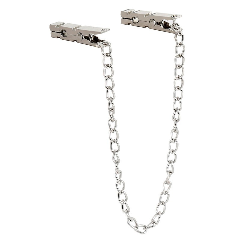 Затискачі для сосків, фіксатори сосків Metal Nipple Clip сріблястий ланцюжок, фото 1