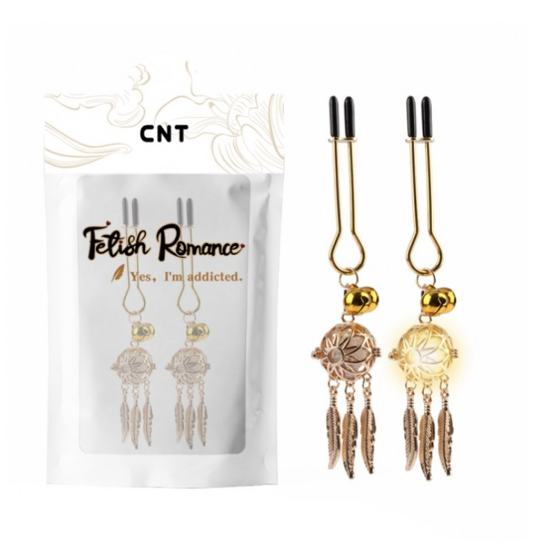 Затискачі для сосків, фіксатори сосків Nipple Fantasy Dream Catcher Clamps медична сталь, м'які наконечники, фото 1
