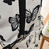 Білий жіночий рюкзак з принтом метеликів (20231009), фото 6
