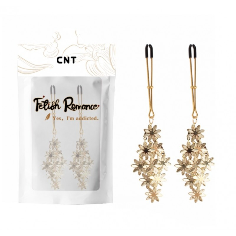 Затискачі для сосків, фіксатори сосків Snow Flake Nipple Clamps золотистий колір, фото 1
