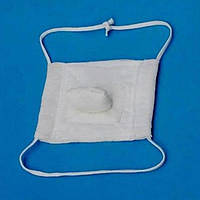 Кляп пов'язка, фіксатор рота White EcoLeather з вшитою потичкою