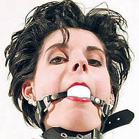 Кляп, фіксатор рота Classic White з пластиковою кулькою