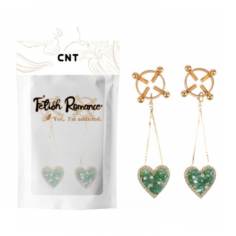 Затискачі для сосків, фіксатор сосків Love Diamond Nipple Clamps з силіконовими наконечниками, фото 1