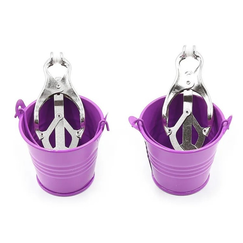 Затискачі для сосків, фіксатори сосочків Bucket Nipple Clamps Purple неіржавна сталь, фото 1