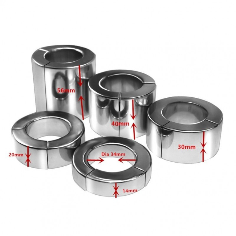 Фіксатор на пеніс, затискач для яєчок Magnetic Ball Stretcher 20 мм сталевий з магнітним замком, фото 1