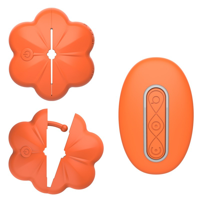 Затискачі для сосків, фіксатори сосків Flower Pin The Nipple Vibe з пультом, 10 режимів вібрації, фото 1