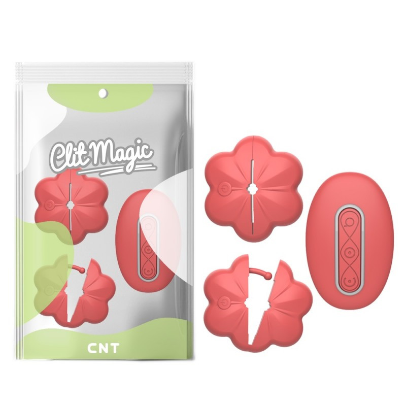Затискачі для сосків, фіксатор сосків Flower Pin The Nipple Vibe With Remote-Red 10 режимів вібрації, фото 1